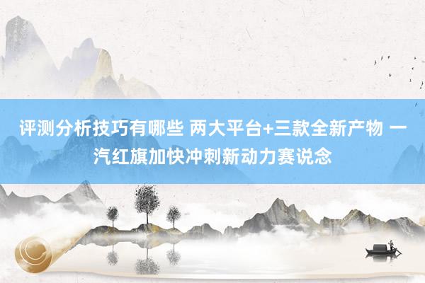 评测分析技巧有哪些 两大平台+三款全新产物 一汽红旗加快冲刺新动力赛说念