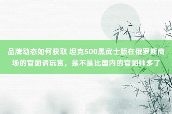 品牌动态如何获取 坦克500黑武士版在俄罗斯商场的官图请玩赏，是不是比国内的官图帅多了