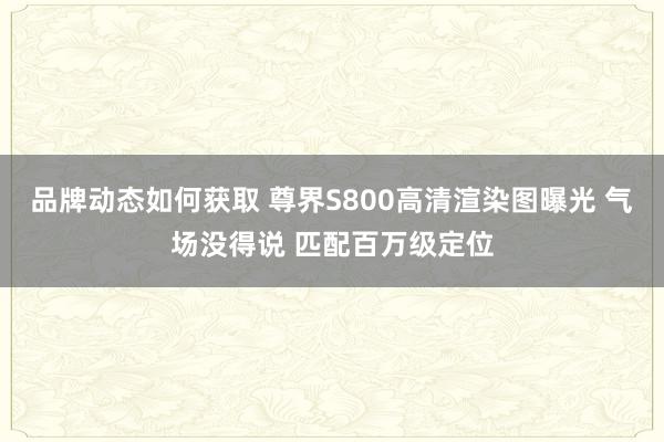 品牌动态如何获取 尊界S800高清渲染图曝光 气场没得说 匹配百万级定位