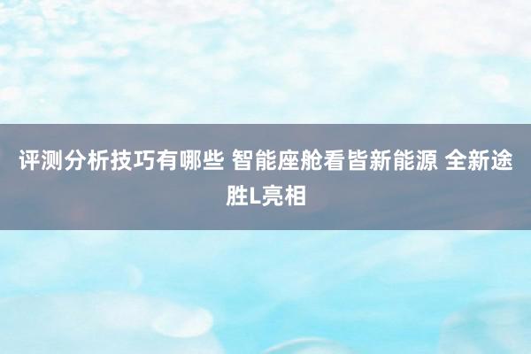 评测分析技巧有哪些 智能座舱看皆新能源 全新途胜L亮相