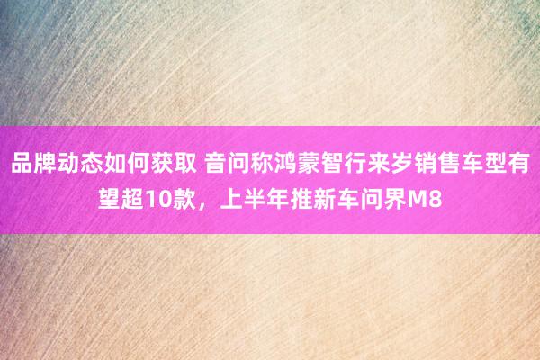 品牌动态如何获取 音问称鸿蒙智行来岁销售车型有望超10款，上半年推新车问界M8