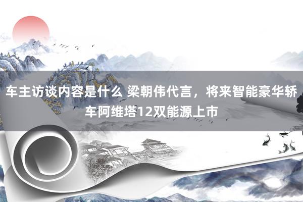 车主访谈内容是什么 梁朝伟代言，将来智能豪华轿车阿维塔12双能源上市