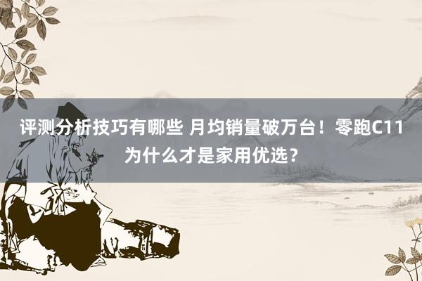 评测分析技巧有哪些 月均销量破万台！零跑C11为什么才是家用优选？