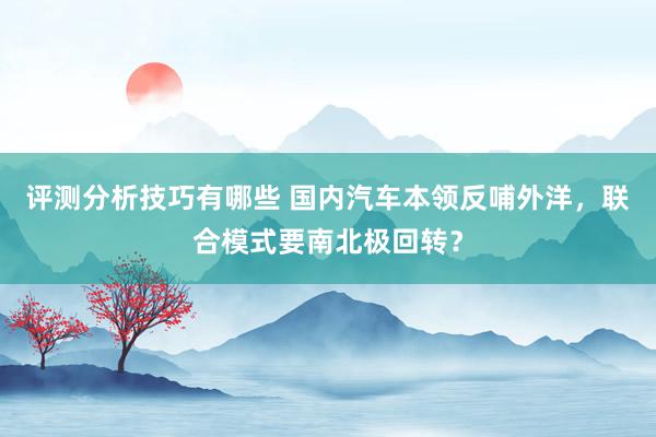 评测分析技巧有哪些 国内汽车本领反哺外洋，联合模式要南北极回转？