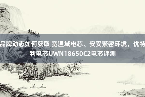 品牌动态如何获取 宽温域电芯、安妥繁密环境，优特利电芯UWN18650C2电芯评测