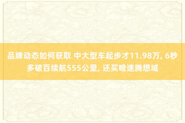 品牌动态如何获取 中大型车起步才11.98万, 6秒多破百续航555公里, 还买啥速腾想域