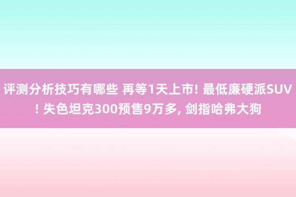 评测分析技巧有哪些 再等1天上市! 最低廉硬派SUV! 失色坦克300预售9万多, 剑指哈弗大狗