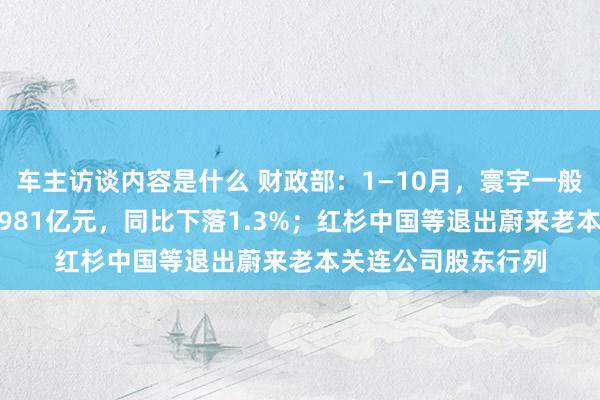 车主访谈内容是什么 财政部：1—10月，寰宇一般大家预算收入184981亿元，同比下落1.3%；红杉中国等退出蔚来老本关连公司股东行列