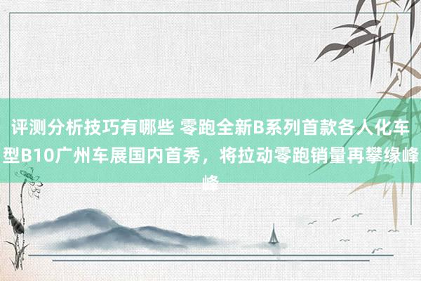 评测分析技巧有哪些 零跑全新B系列首款各人化车型B10广州车展国内首秀，将拉动零跑销量再攀缘峰