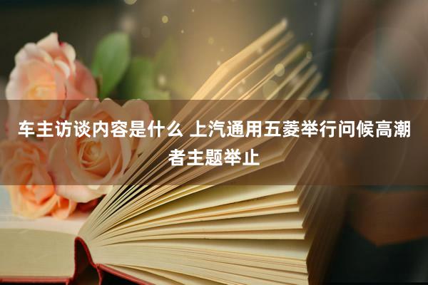 车主访谈内容是什么 上汽通用五菱举行问候高潮者主题举止